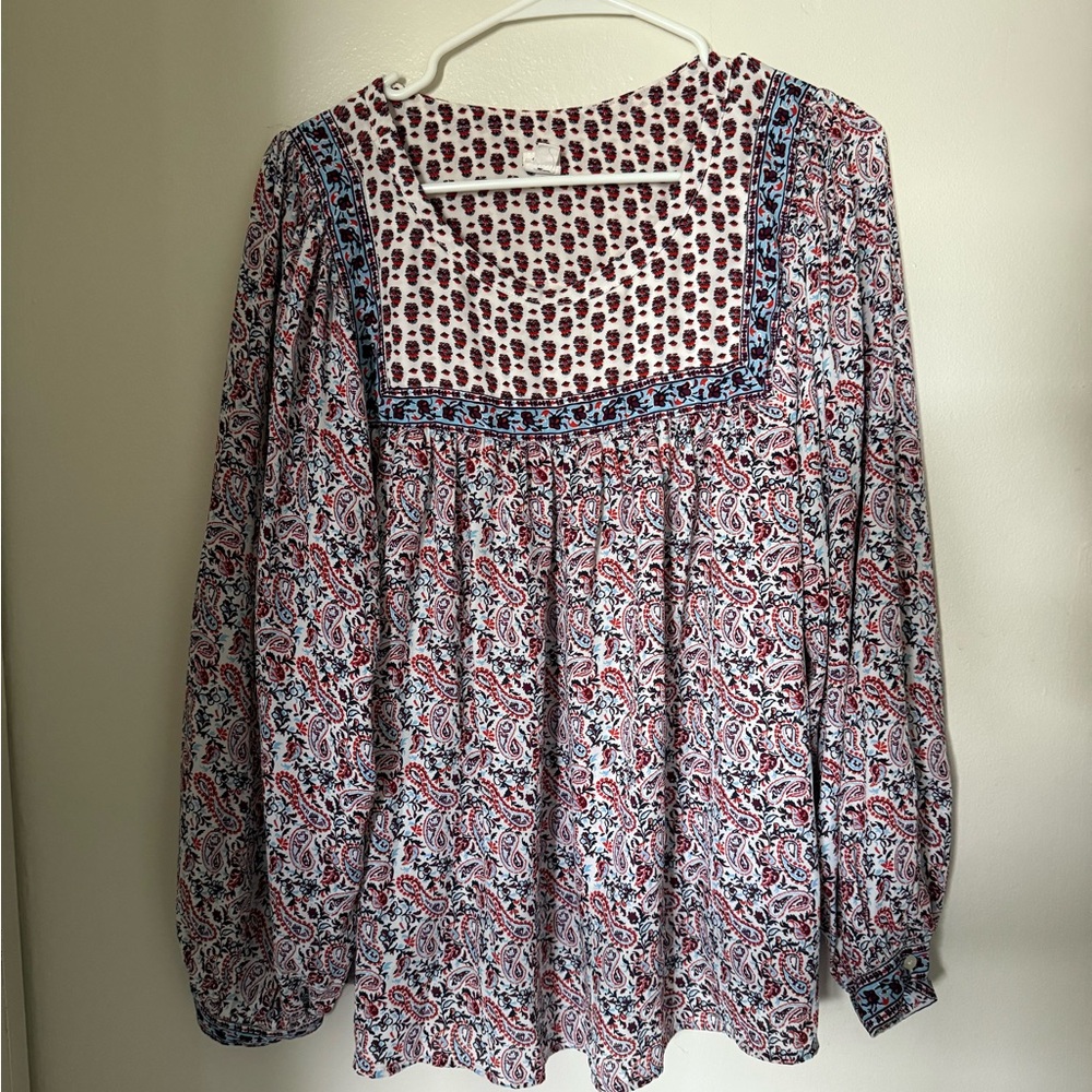 Gap Paisley Floral Blouse ❤️🤍💙